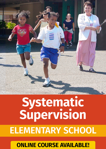 Image of children running and text, Systematic Supervision